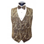 Brown Leopard Vest and Bow Tie Set Brown Leopard Vest and Bow Tie Set
