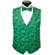 Emerald Shamrocks Tuxedo Vest and Bow Tie Set