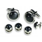 Catseye Tuxedo Cufflinks and Studs