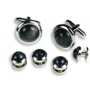 Catseye Tuxedo Cufflinks and Studs