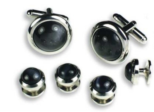 Catseye Tuxedo Cufflinks and Studs