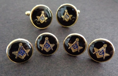 Masonic Logo Cufflinks and Stud Set