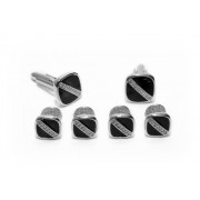 Black and Silver Slash Cufflinks