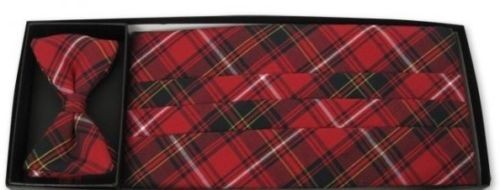 Bennington Plaid Cummerbund and Tie