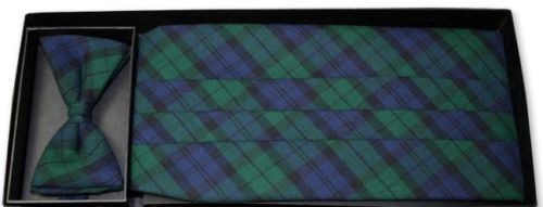 Black Watch Plaid Cummerbund and Tie