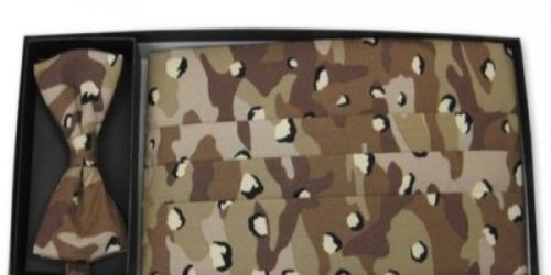 Desert Camo Cummerbund and Bow Tie Set, all cotton