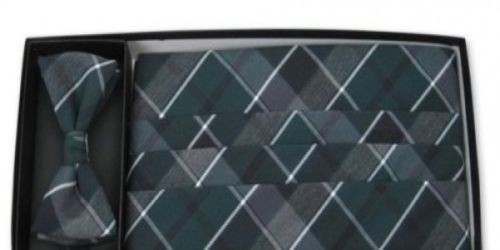 Grayson Plaid Cummerbund and Bow Tie Set, all cotton