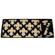 Mardi Gras Saints Gold Fleur De Lis Cummerbund and Bow Tie