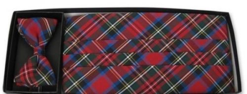 Merry Christmas Plaid Cummerbund and Tie