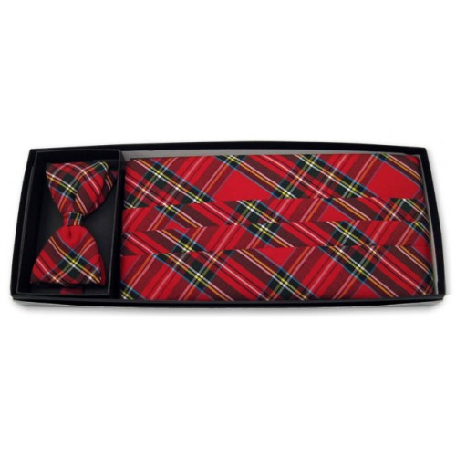 Christmas Holiday Real Plaid Cummerbund and Tie