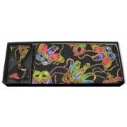 Mardi Gras Mask Black Cummerbund and Bow Tie