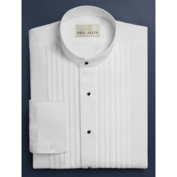 neil allyn black banded collar dress shirt