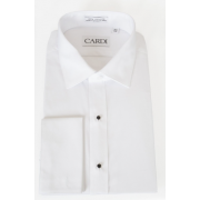 David's Formal Wear Cardi Charles 100% Cotton 1/4 Inch Pleats Spread Collar French Cuff Tuxedo Shirt Size 18.5 x 36/37 White 