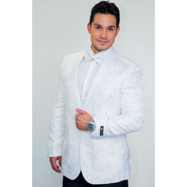 white floral tuxedo jacket