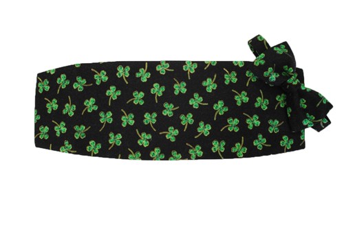 Irish Magical Shamrocks Cummerbund and Bow Tie