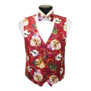 Mardi Gras Phantom Mask Vest and Bow Tie Set