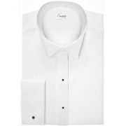 Carlo in White Wingtip Collar Tuxedo Shirt Carlo in White Wingtip Collar Tuxedo Shirt