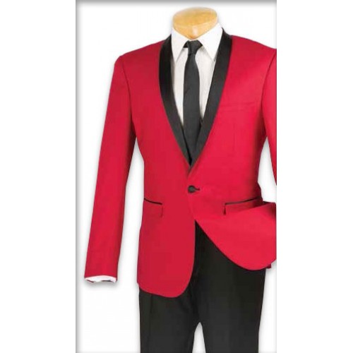 Red Shawl "Zegna" Tuxedo Jacket & Pants Set