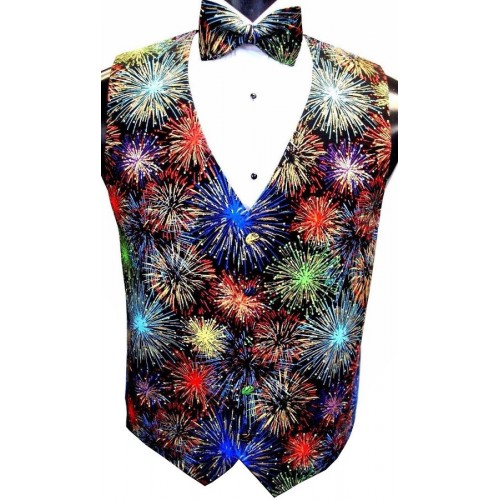 Fireworks Vest and Bow Tie Set