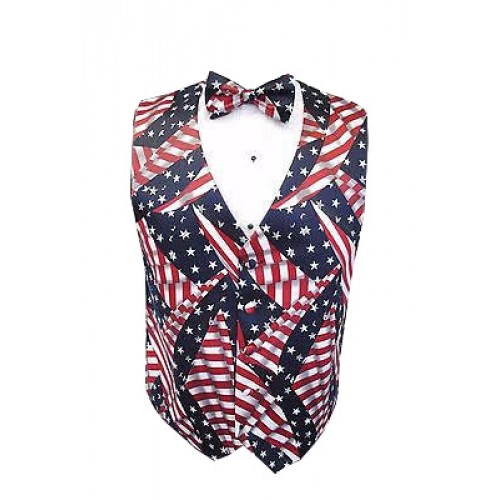 American Flag Vest and Bow Tie Set