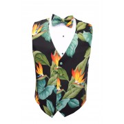 Hawaiian Bird of Paradise Tuxedo Vest and Bow Tie Set Hawaiian Bird of Paradise Tuxedo Vest and Bow Tie Set