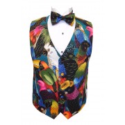 Hawaiian Tropical Birds Tuxedo Vest and Bow Tie Set Hawaiian Tropical Birds Tuxedo Vest and Bow Tie Set