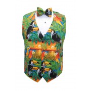 Tropical Bird Paradise Vest and Bow Tie Set