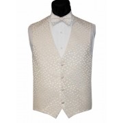 White Holiday Dots Tuxedo Vest and Bow Tie Set