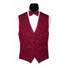 Red Garlands Holiday Vest and Bow Tie Set
