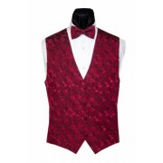 Red Garlands Holiday Vest and Bow Tie Set