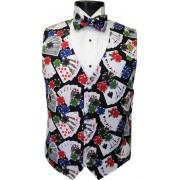 Five Card Stud Poker Vest and Bow Tie Set