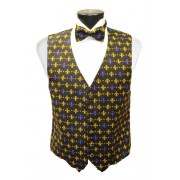 Mardi Gras Fleur de Lis Vest and Bow Tie Set Mardi Gras Fleur de Lis Vest and Bow Tie Set