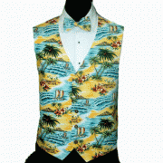 Sunrise Yellow Tropicals Vest and Bow Tie Set 