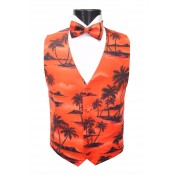 Red Tradewinds Vest and Bow Tie Set 